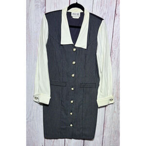 Byer Too! California Women’s Pinstriped Vest Dress Vintage Workwear Size 9